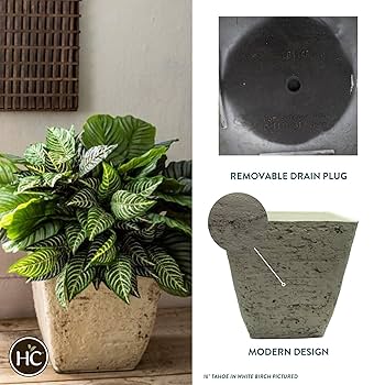 Amazon.com : The HC Companies Tahoe Tall Square Planter